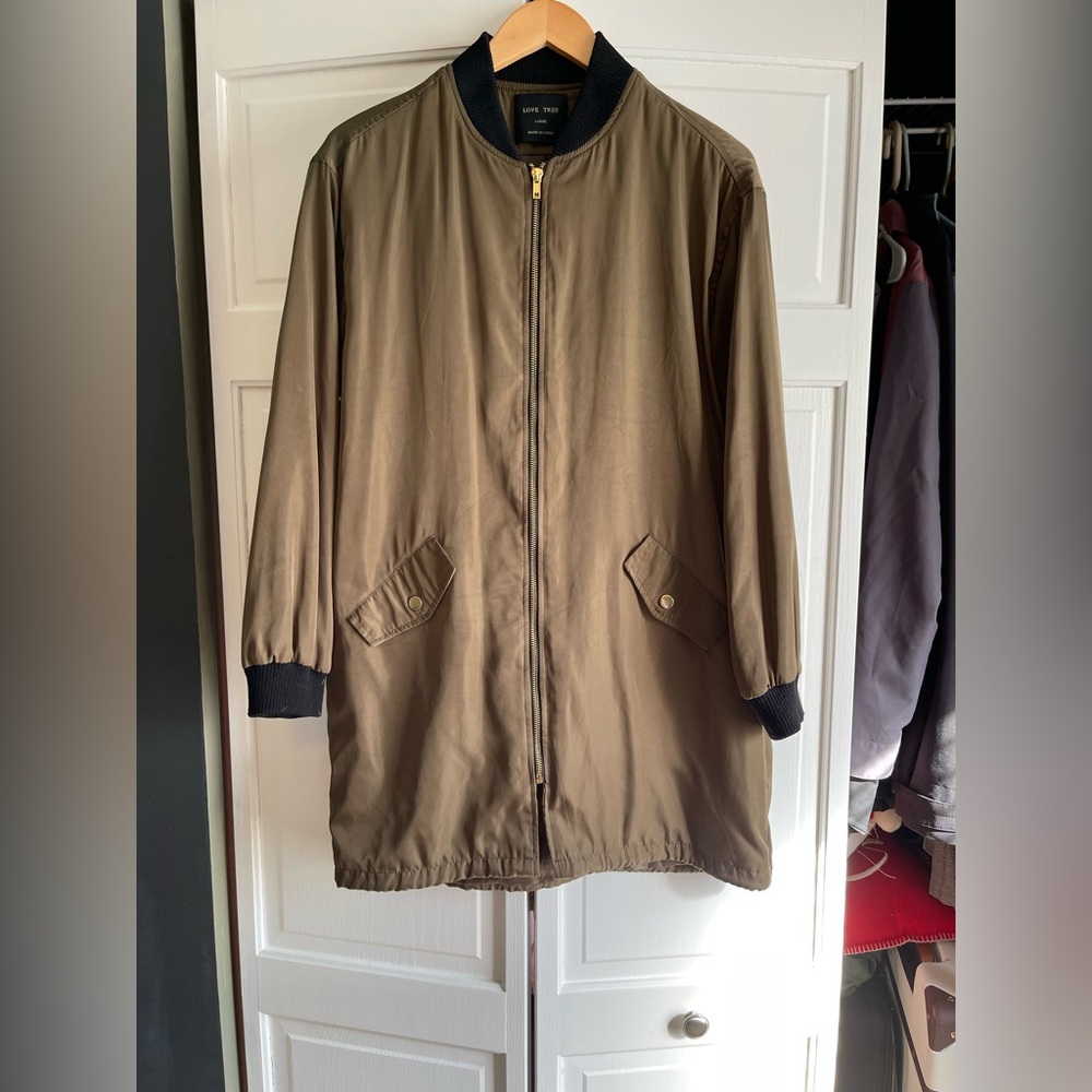 Love Tree Tan Jacket with Black Cuffs